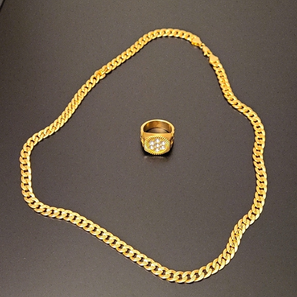 Gold Necklace and Ring